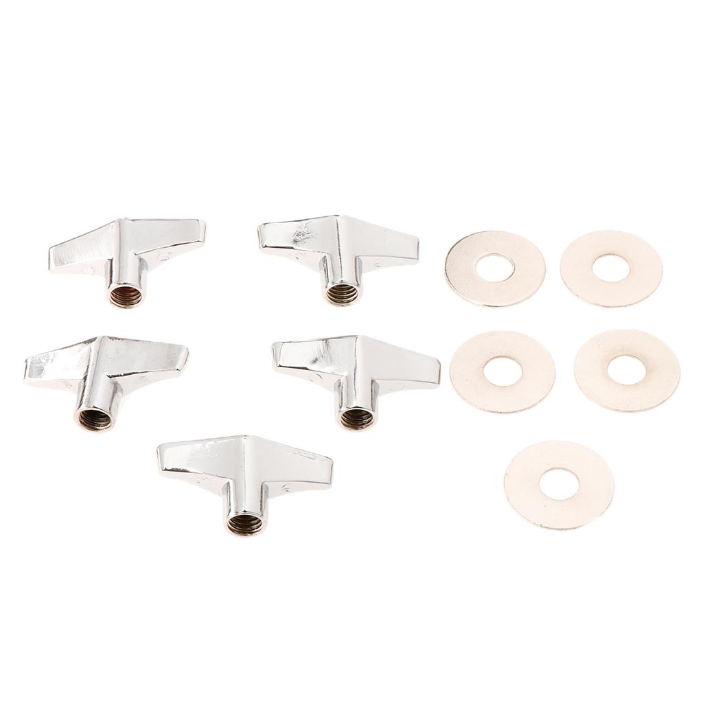 5 Pieces Quick Release Cymbal Stand Wing Nut with Gasket for Drum Parts