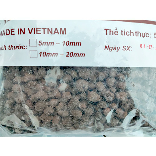 TÚI 5 DM3 - VIÊN ĐẤT NUNG SFARM - SIZE 5-10 MM - THÍCH HỢP SỬ DỤNG CHO THỦY CANH, AQUAPONIC, NUÔI CÁ - TRỘN VỚI ĐẤT GIÚP THÔNG THOÁNG
