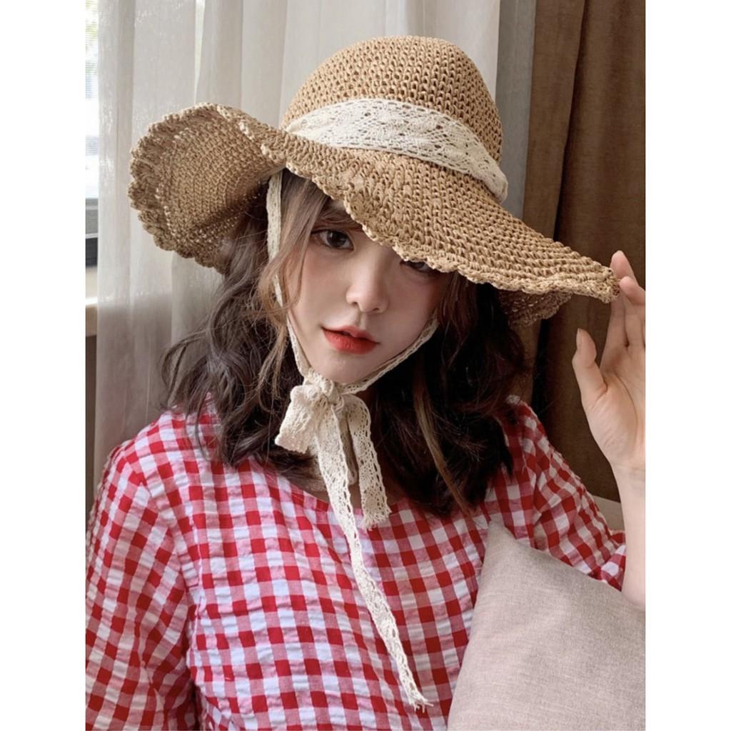 MŨ CÓI VINTAGE DÂY REN KHÔNG CỐ ĐỊNH MÃ-04