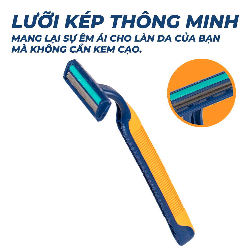 Dạo Cao Râu LiYu Avatar Cán Tròn Nhựa Hai Lưỡi Cùng Dải Bôi Trơn Cạo Êm Hơn Vĩ 12 cây