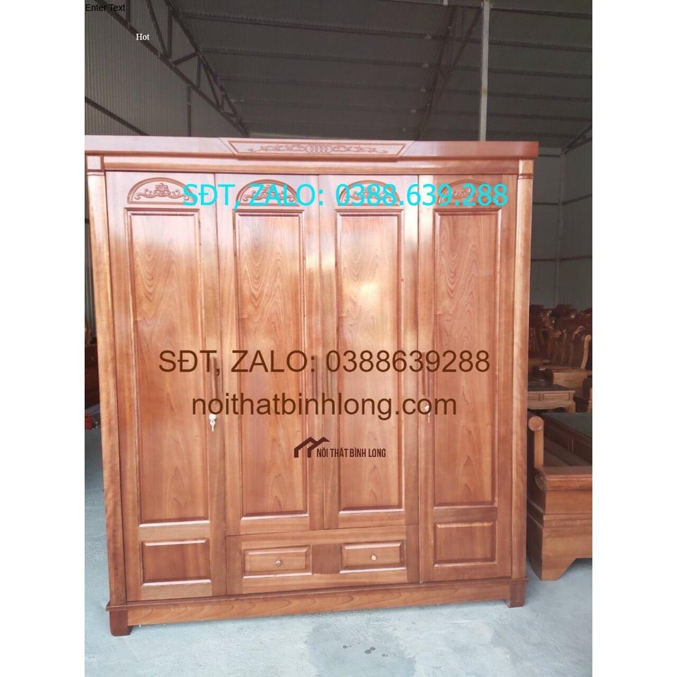 Tủ quần áo xoan đào 4 cánh