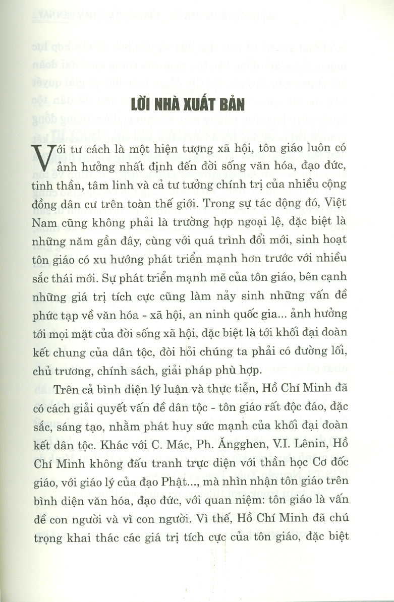 Giải Quyết Vấn Đề Dân Tộc - Tôn Giáo Ở Việt Nam Hiện Nay Nhằm Phát Huy Sức Mạnh Đại Đoàn Kết Dân Tộc Theo Tư Tưởng Hồ Chí Minh (Sách chuyên khảo)