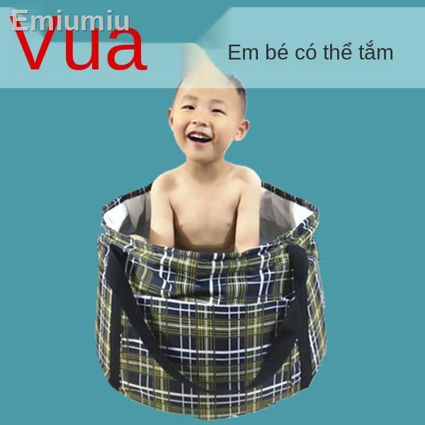 ✠Bồn tắm gấp lớn cho em bé Bồn tắm em bé Du lịch Thùng có thể thu vào di động