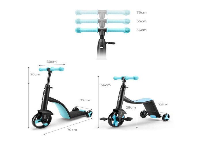 Xe Trượt Scooter Nadle 3in1 - Chòi Chân, Xe trượt, Xe đạp - Tiện Lợi - Màu Xanh