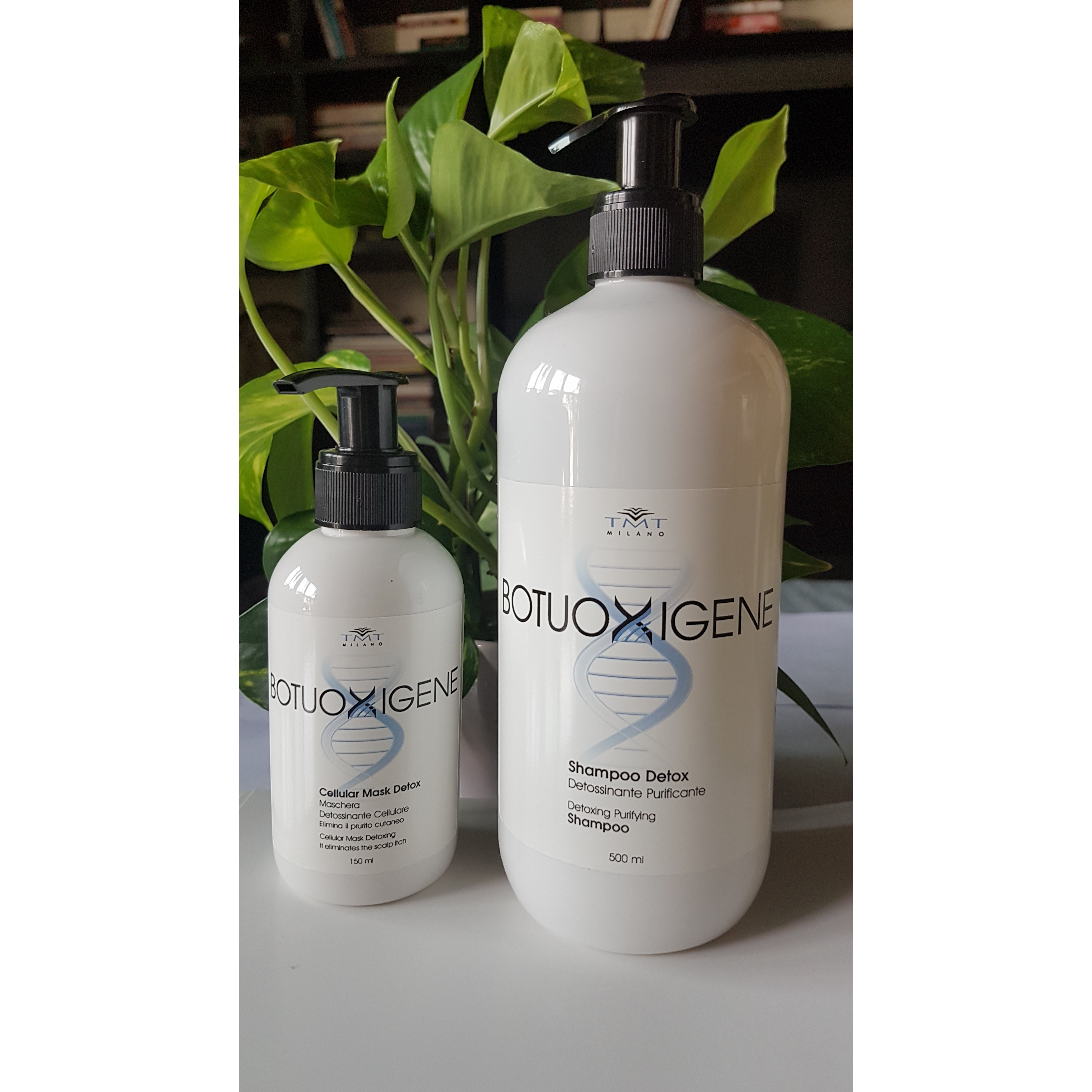 (BỘ CHĂM SÓC TÓC) Dầu gội THẢI ĐỘC cho da đầu/tóc - BotuOxigene Shampoo Detox 500ml/ Kem ủ dưỡng THẢI ĐỘC cho da đầu/tóc BotuOxigene Cellular Mask Detox 150ml -TMT Milano - Italy - Hàng Chính Hãng