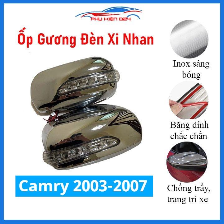 Ốp gương chiếu hậu Camry 2003-2004-2005-2006-2007 đèn led xi nhan mạ crom bảo vệ chống trầy trang trí làm đẹp xe