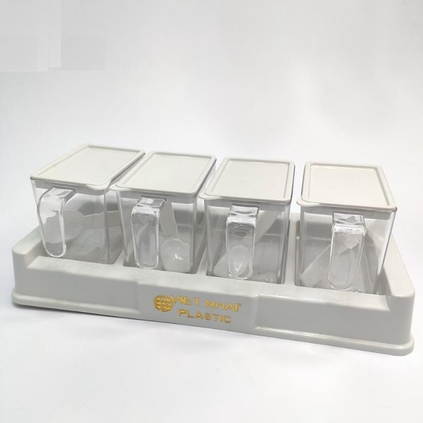 BỘ 4 HỘP ĐỰNG GIA VỊ VIỆT NHẬT