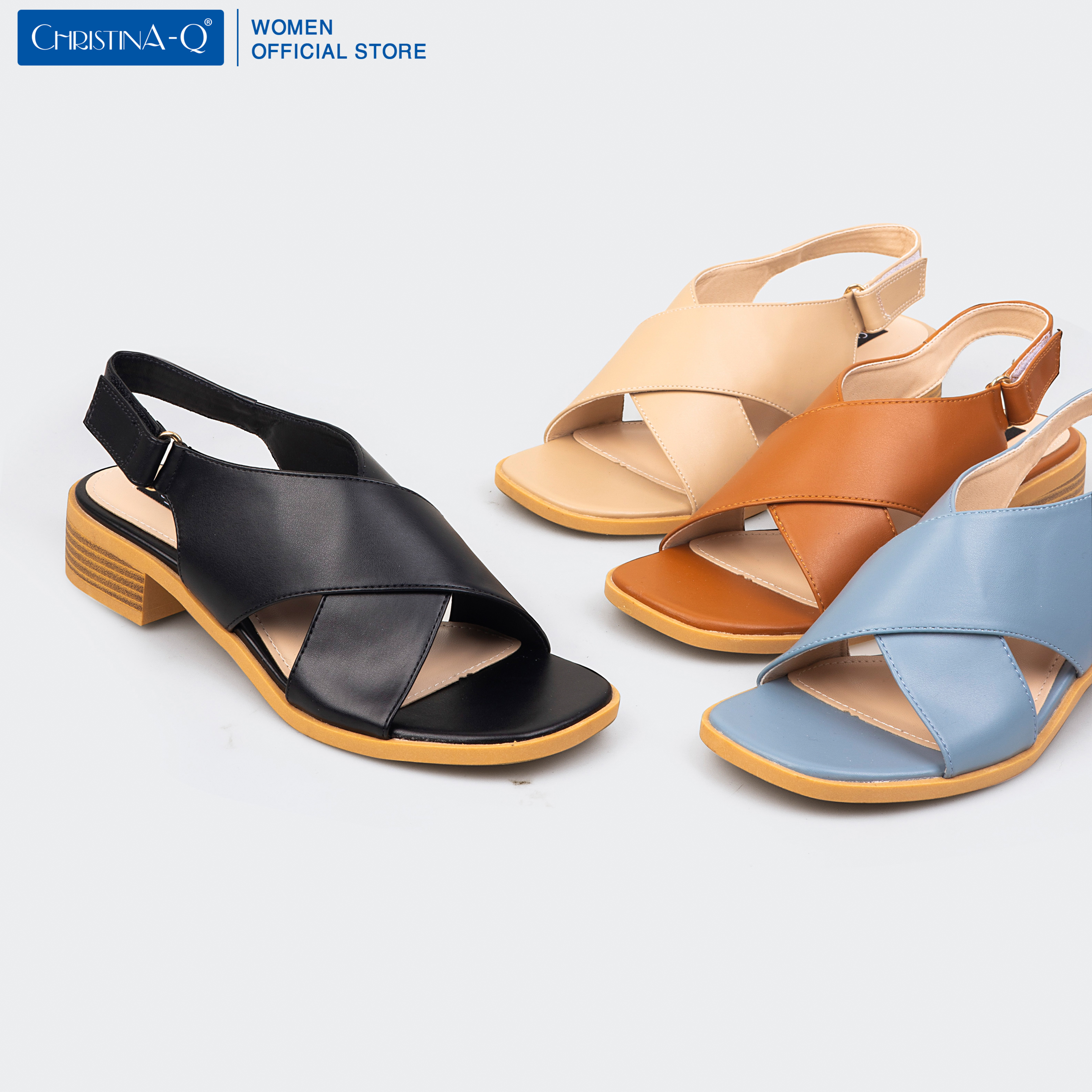 Giày Sandals Nữ Gót Trụ ChristinA-Q XDN277