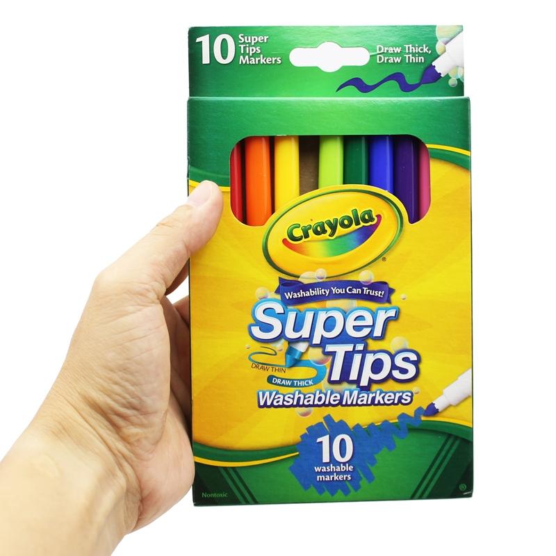 Hộp 10 Bút Lông Màu Super Tips Washable Markers - Crayola 588610