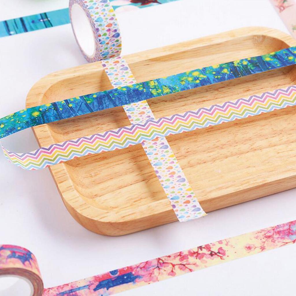 10m Washi Tape Set Masking Tape Scrapbook Decorative Paper Adhesive Sticker