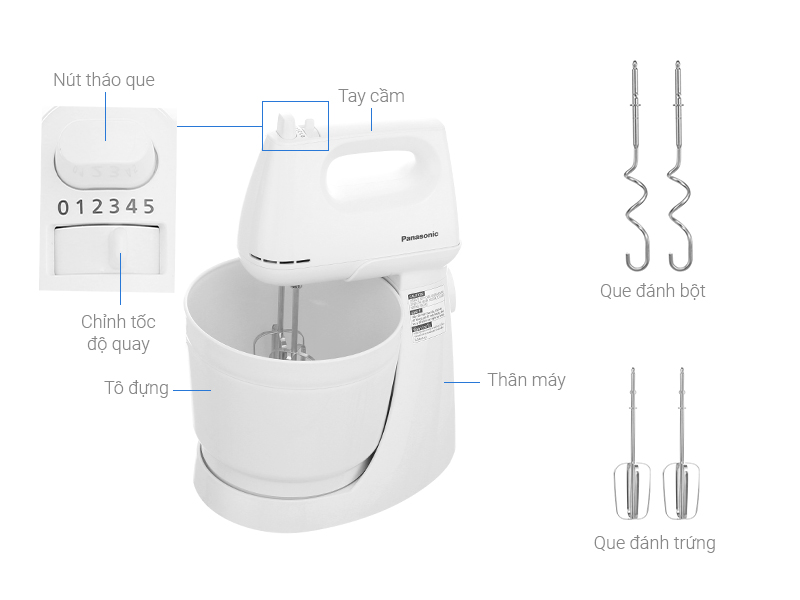 Máy Đánh Trứng Để Bàn Panasonic MK-GB3WRA - Hàng chính hãng