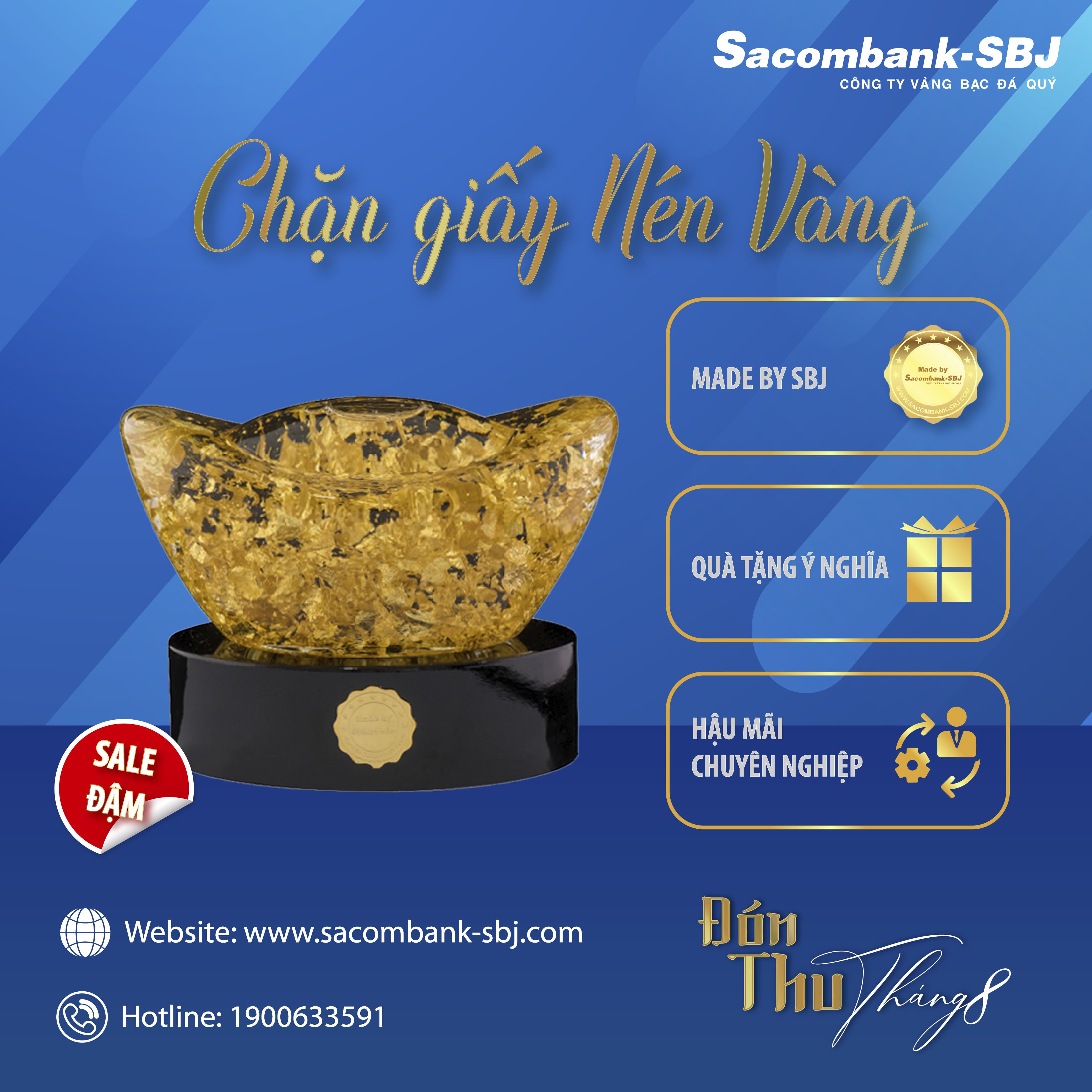 CHẶN GIẤY NÉN VÀNG BỘT VÀNG MÀU 24K MKTI336