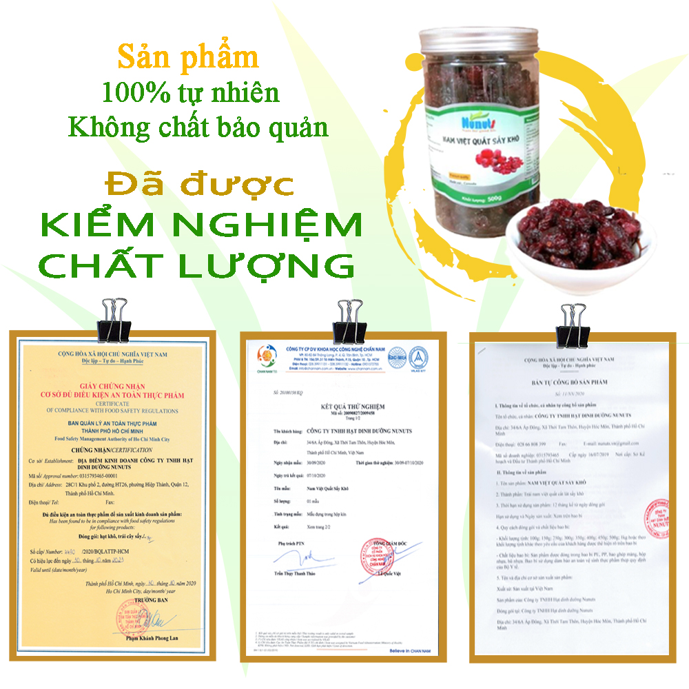 NAM VIỆT QUẤT SẤY KHÔ NUNUTS ( 1 HŨ 500G)