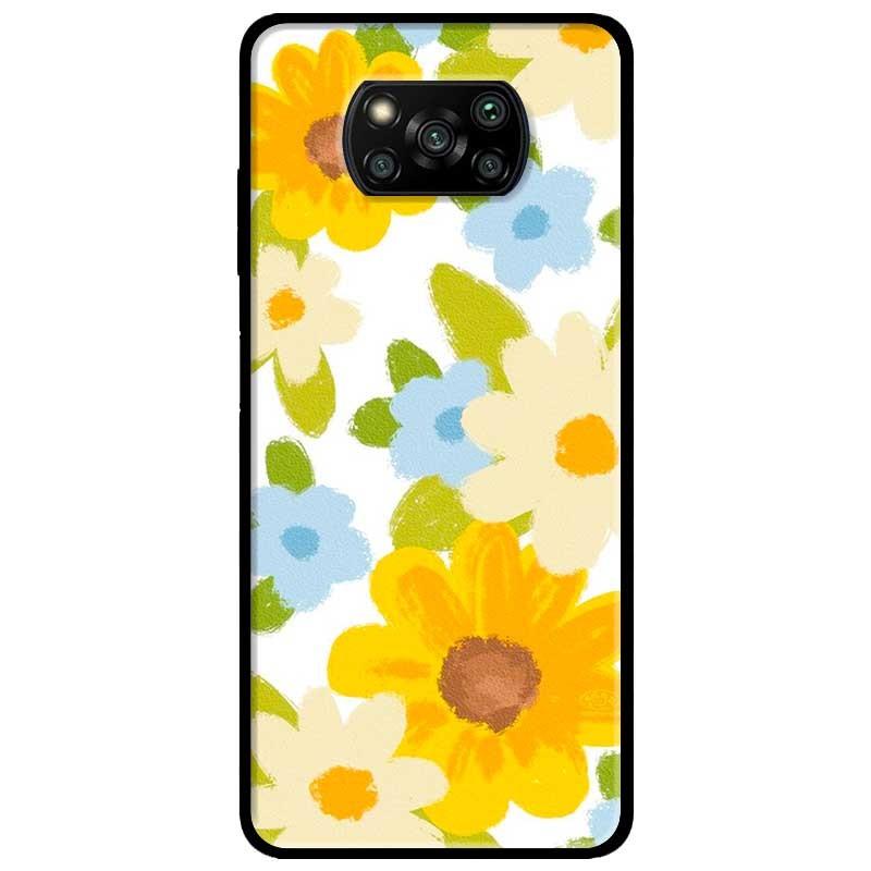 Ốp lưng dành cho Xiaomi Poco X3 mẫu Hoa Vàng Xanh
