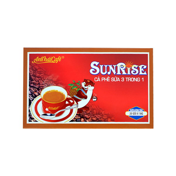 Cà Phê Sữa 3in1 AnTháiCafé Sunrise (Hộp 20 gói x 18g)