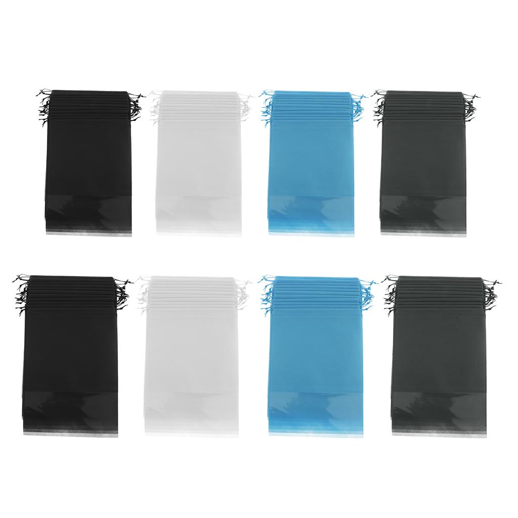 2X 12 Portable Drawstring Pouch Travel Storage Clothes Luggage Shoe Bag Black
