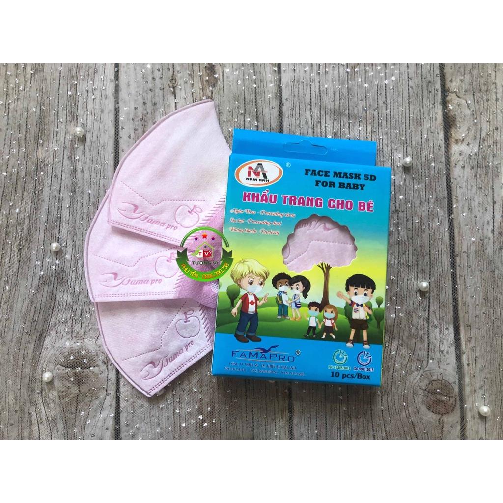 Khẩu trang 5D Mask Nam Anh - Lọc khuẩn, mùi và bụi, vải êm, vừa vặn, không bị lem son