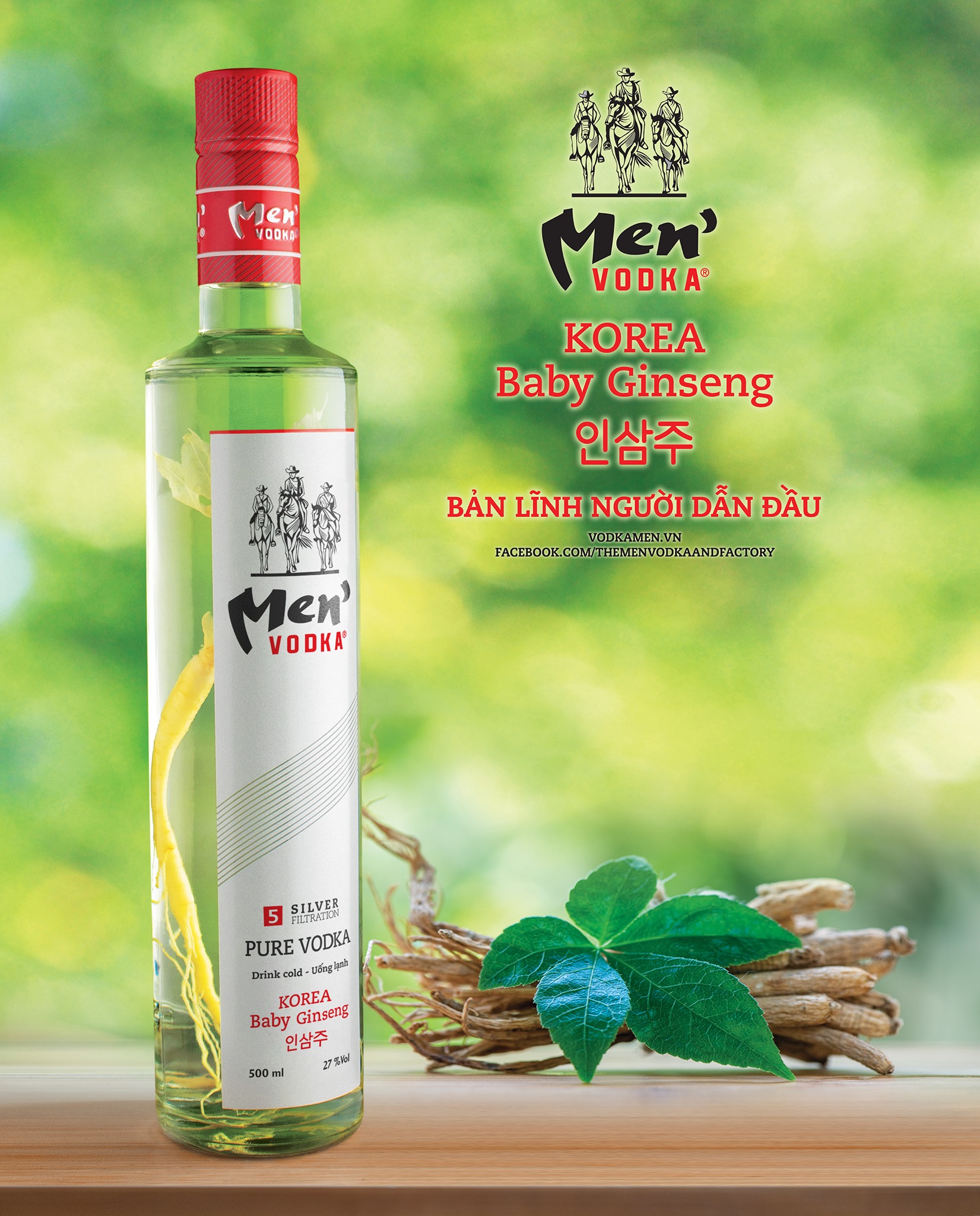 Rượu Men' Vodka Sâm Chính Hãng 29.5% chai 300/500ml