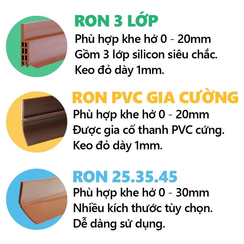 Ron cửa 3 lớp chặn khe hở cửa, thanh dán chân cửa chống bụi chống côn trùng giữ nhiệt điều hòa cách âm