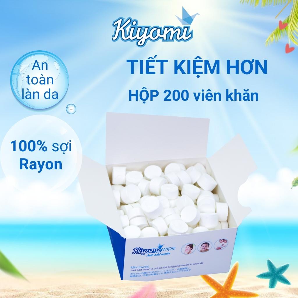 Khăn nén đa năng tiện dụng Kiyomi dạng trần 200 viên