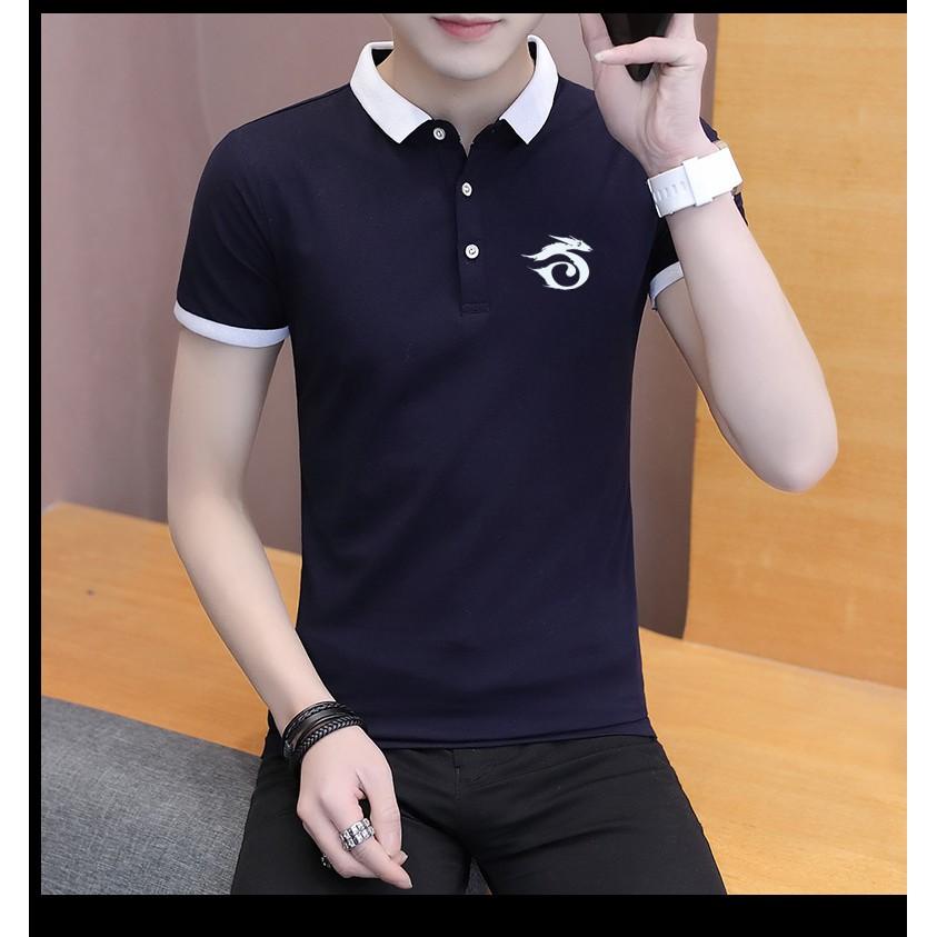 ÁO THUN NAM NGẮN TAY CỔ SƠ MI CAO CẤP ATN02-XANH ĐEN