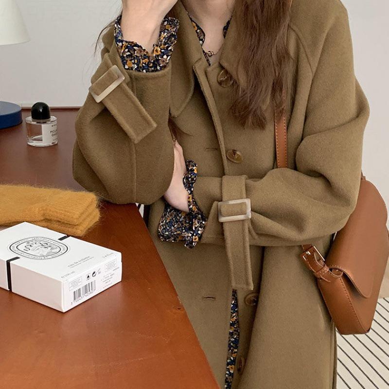 Áo Măng Tô | Áo Măng Tô Nữ Dáng Dài Cao Cấp Hàn Quốc Kèm Đai Chất Dày Dặn Quảng Châu