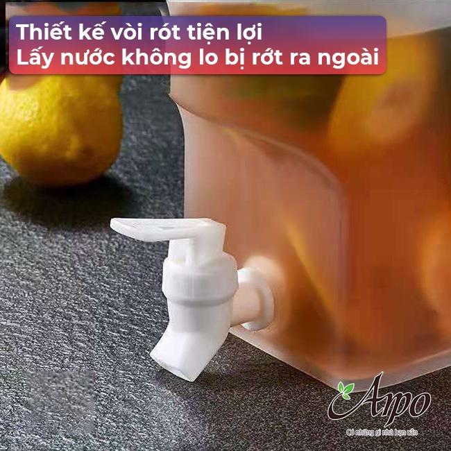 Bình Nước Để Tủ Lạnh Trong Suốt Dung Tích 3.5L Tích Hợp Vòi Rót Tiện Lợi - Bình Đựng Nước Trái Cây Dung Tích 3,5 L