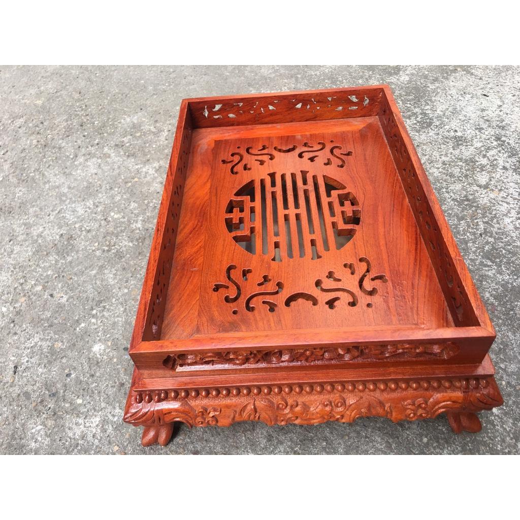 Khay trà chân quỳ gỗ hương cao cấp