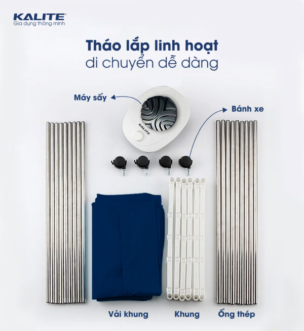 Tủ sấy quần áo Kalite KL6880,công suất 900w, Diệt vi khuẩn, nấm mốc, di chuyển dễ dàng,tháo lắp linh hoạt- hàng chính hãng