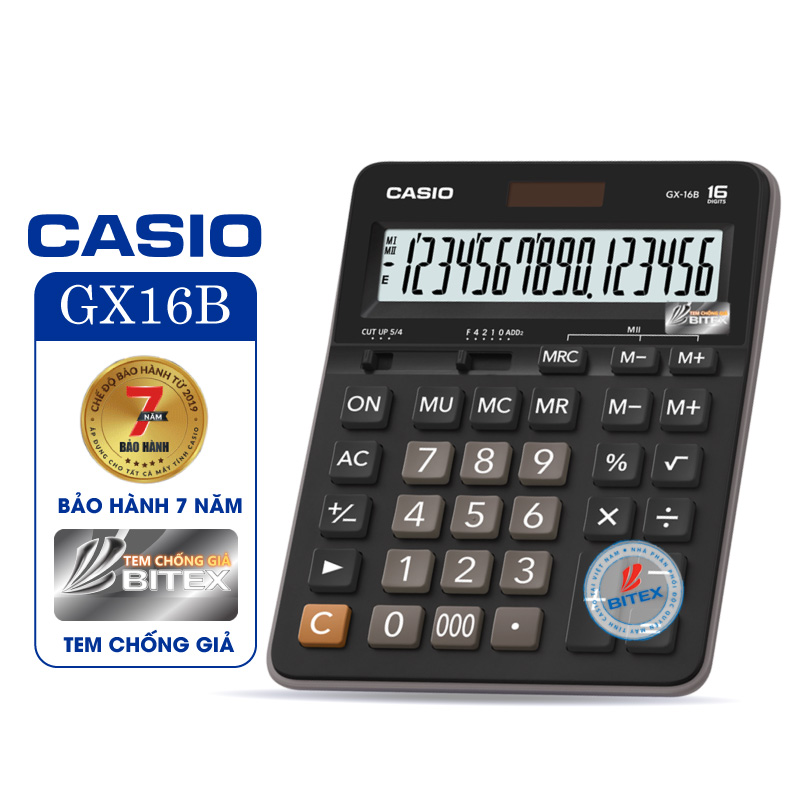 Máy tính Casio GX-16B, Bảo hành 7 năm - Hàng chính hãng Bitex