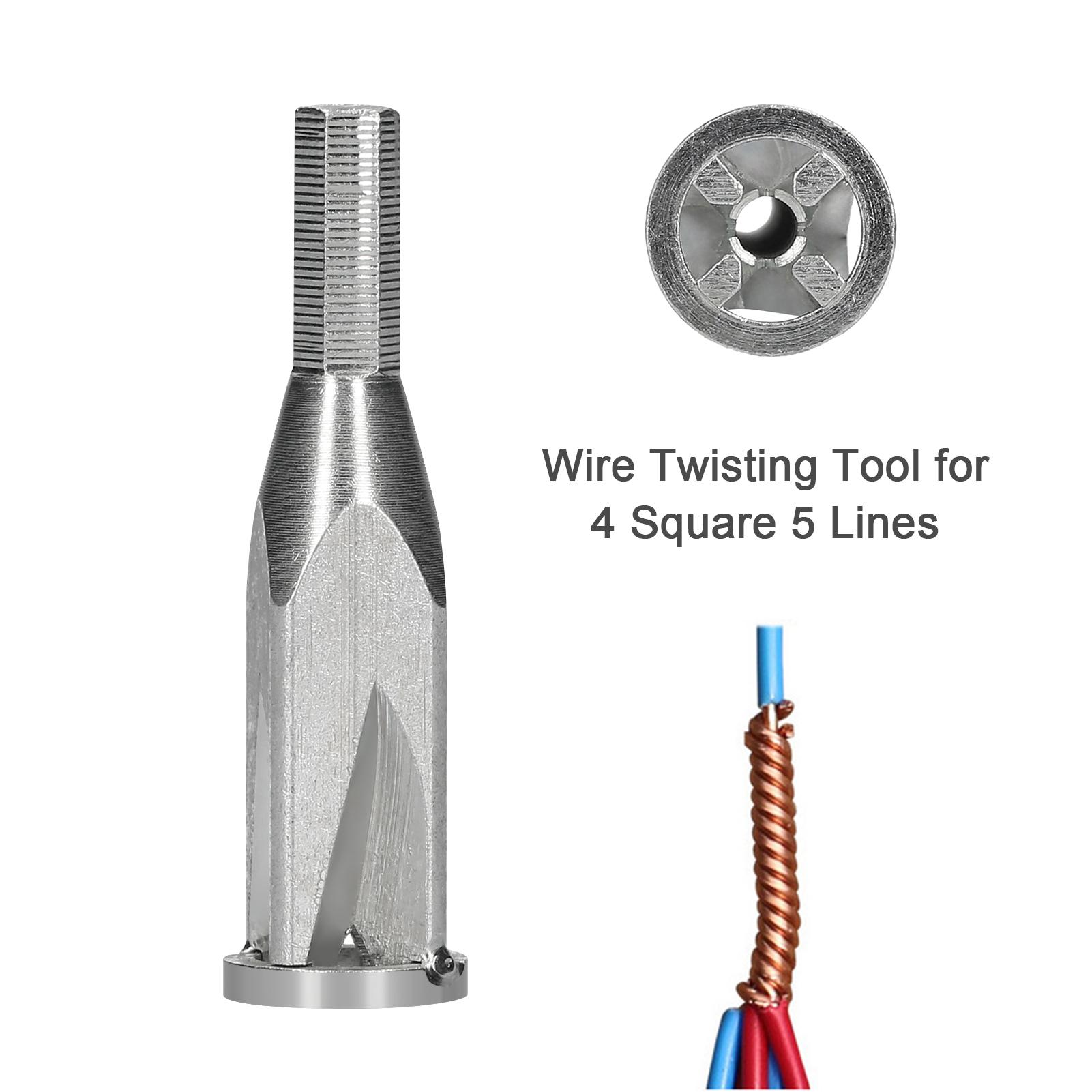 Wire Twisting Tool for 4 Square 5 Lines Wire Stripper and Twister Quickly Stripping and Twisting Wire Cable Twist