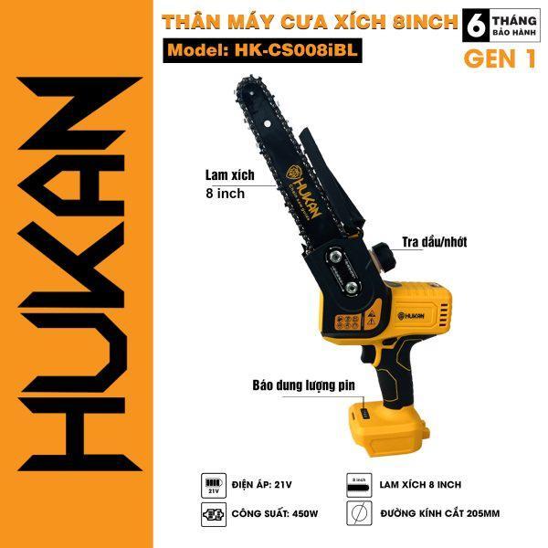 THÂN MÁY CƯA XÍCH PIN 8INCH BODY HK-CS008IBL HUKAN - HÀNG CHÍNH HÃNG