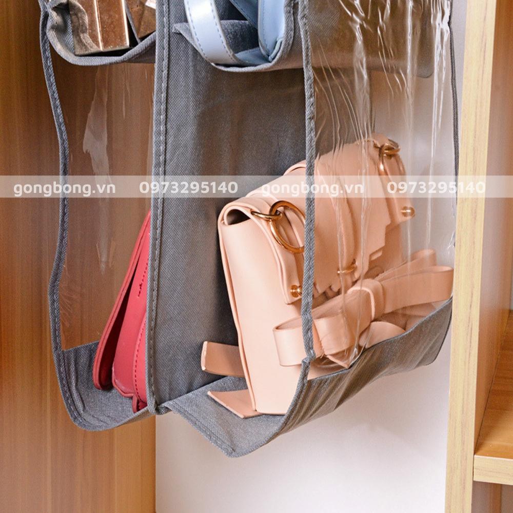 Túi treo giỏ xách chia 6 ngăn đựng túi đeo đồ dùng đa năng chống bụi tiện dụng thu gọn diện tích tủ đồ của bạn