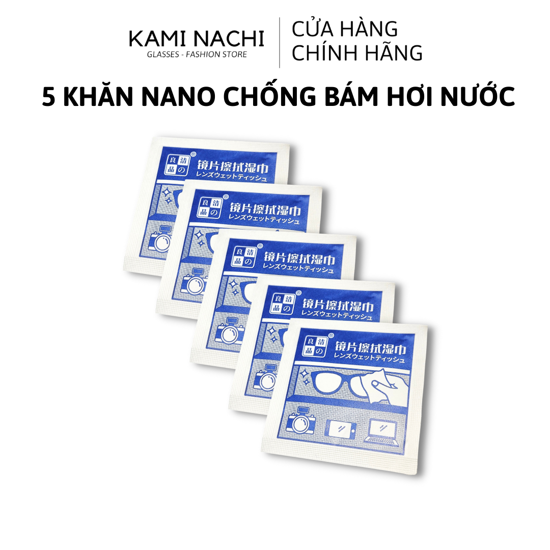 5 miếng khăn lau nano hàng loại 1 KAMI NACHI dùng 1 lần - Chống bám hơi nước, chống mờ sương