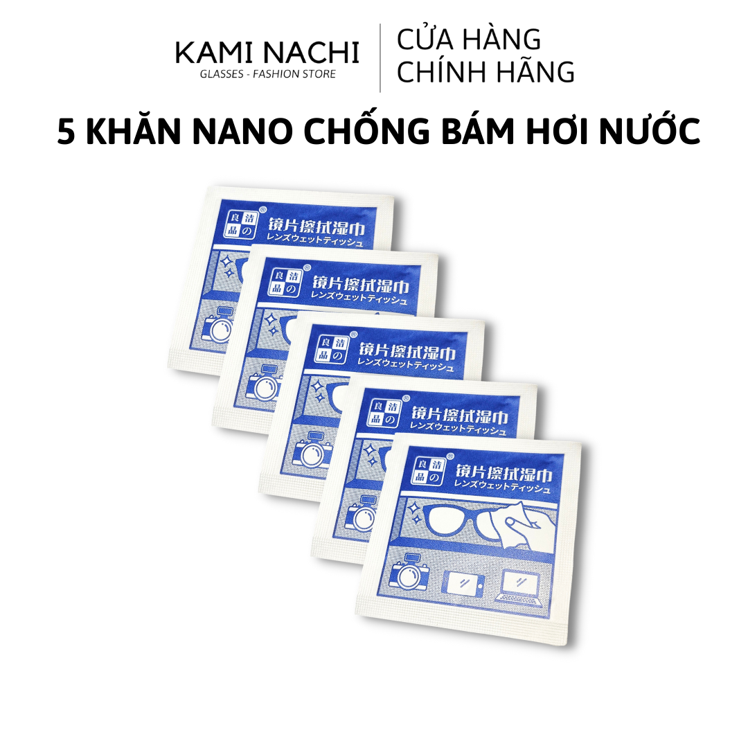 (QÙA TẶNG KHÔNG BÁN) 5 miếng khăn lau nano hàng loại 1 KAMI NACHI dùng 1 lần - Chống bám hơi nước, chống mờ sương