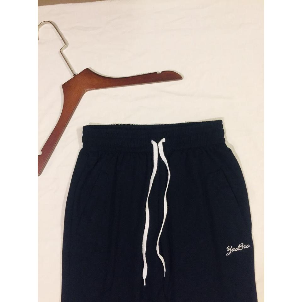Quần nỉ nữ cotton Jogger sport _ thêu chữ
