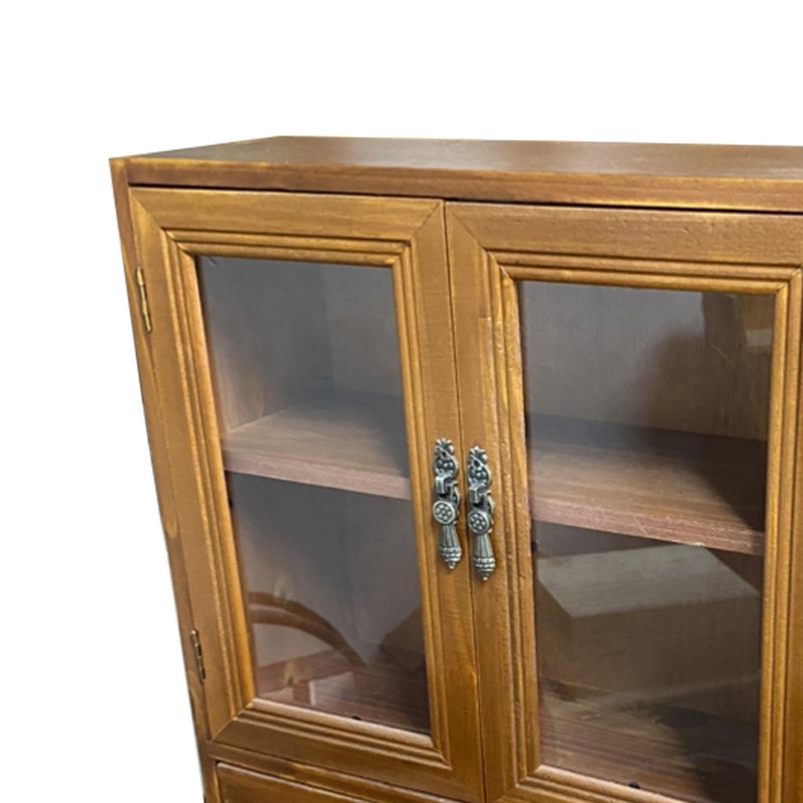 Retro Storage Cabinet Mini Desktop Container for Kitchen Dresser Living Room