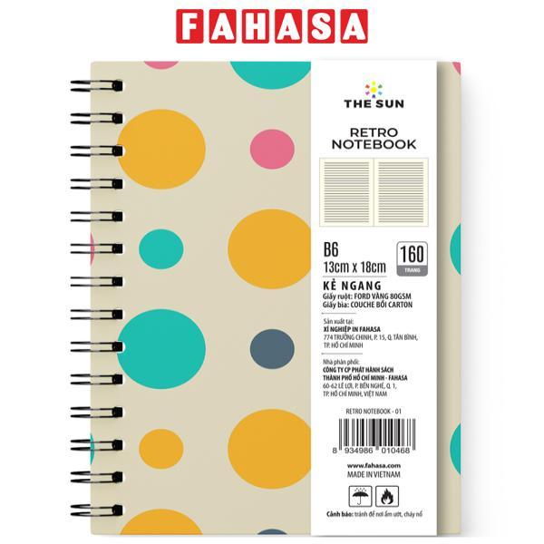 Sổ Lò Xo Bìa Cứng Retro B6 - Kẻ Ngang - 160 Trang 80gsm - The Sun 01