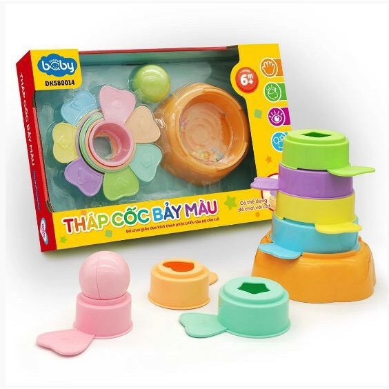 Đồ Chơi DUKA Tháp Cốc Bảy Màu
