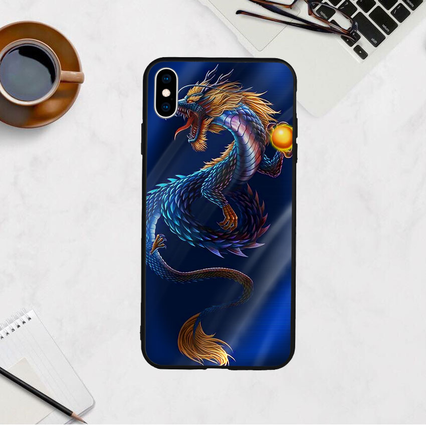 Ốp Lưng Kính Cường Lực cho điện thoại Iphone Xs Max - Dragon 08