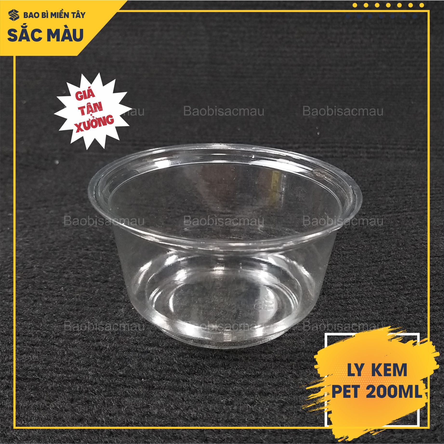 50 Ly kem PET 200ML kèm nắp, ly đựng kem, rau câu, bánh plan, topping....