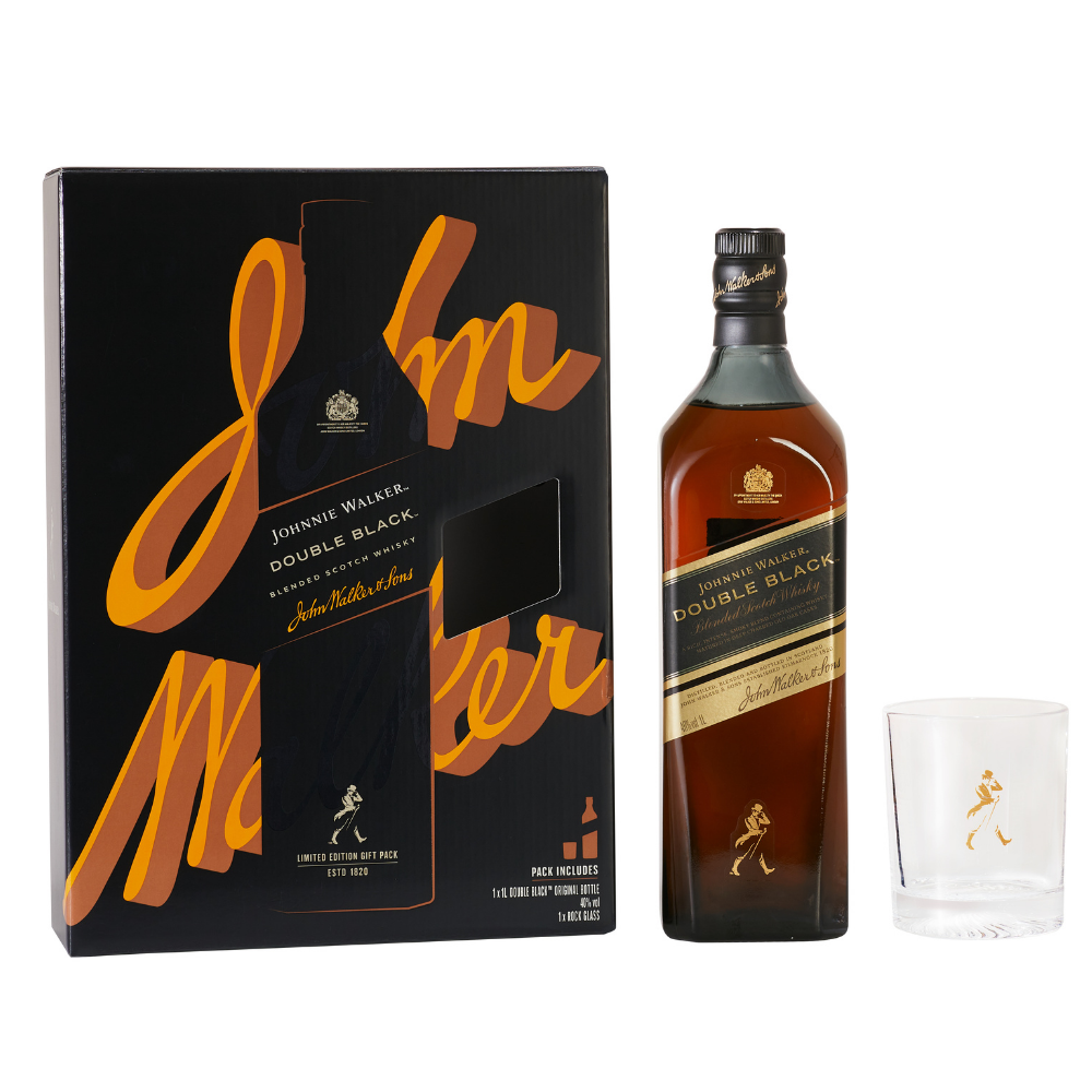 [Made in Scotland] Hộp quà Rượu Johnnie Walker Double Black Blended Scotch Whisky 40% 1000ml