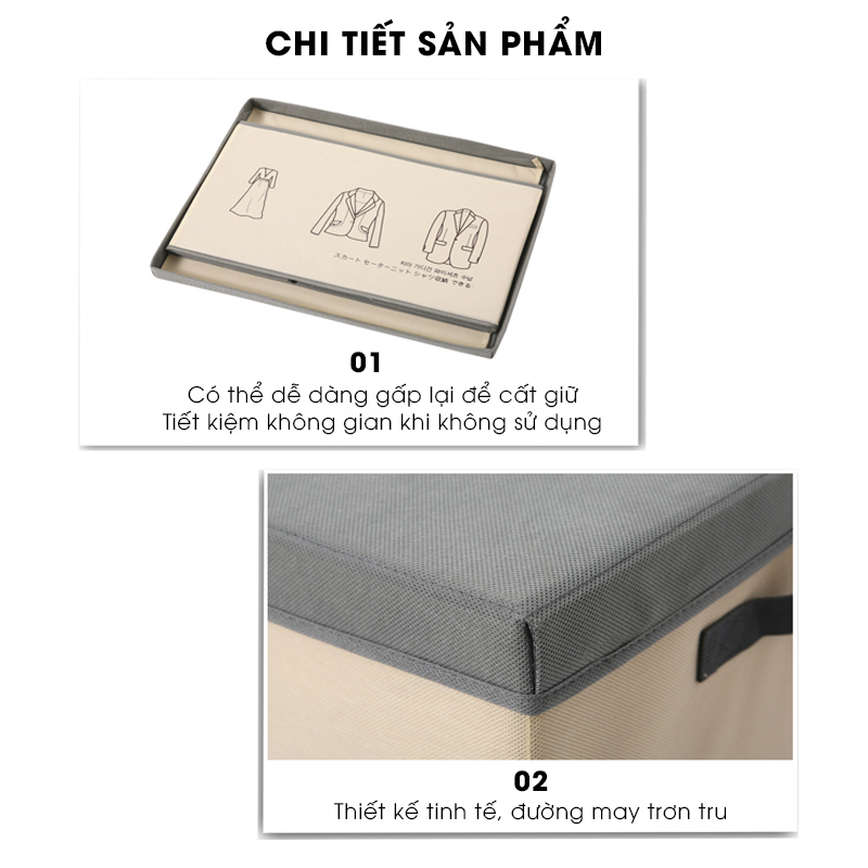 Hộp Vải Đựng Quần Áo, Đồ Lót, Chăn Màn Gấp Gọn