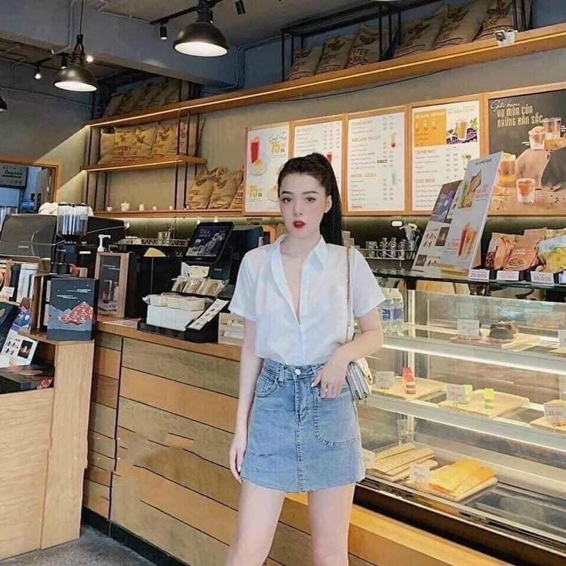 SƠMI TRẮNG CỘC TAY
