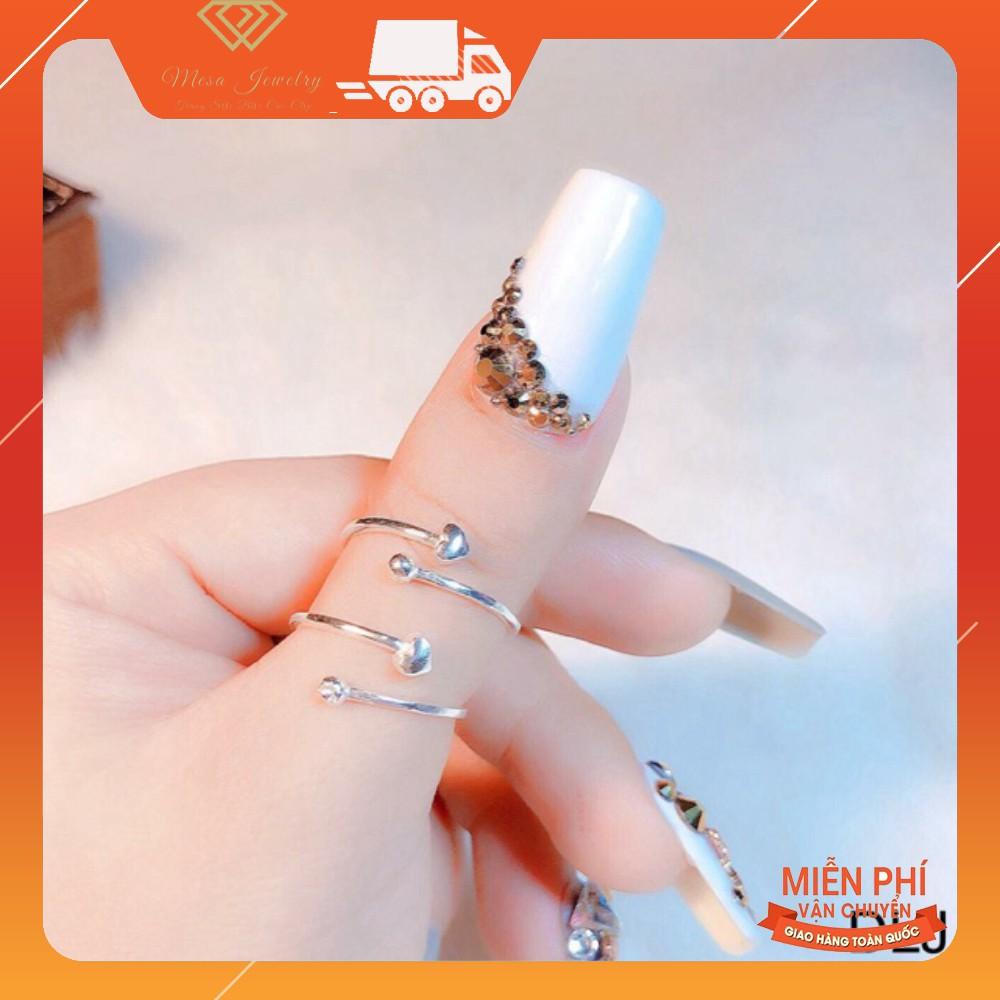 NHẪN TIM BẠC TA HỞ FREESIZE
