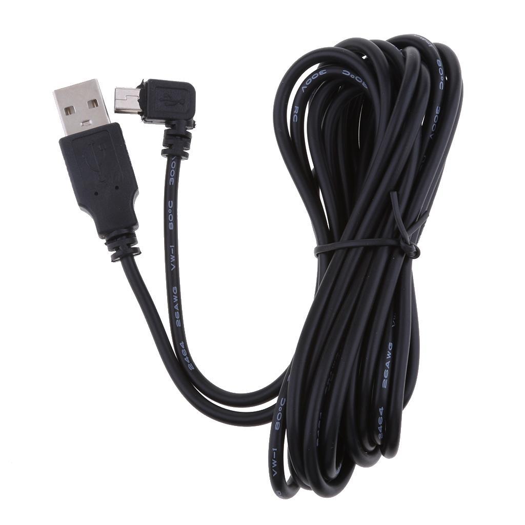 2Pieces 5V 2A USB Charger Cable 90 Degrees Angle DVR GPS Charging Cable