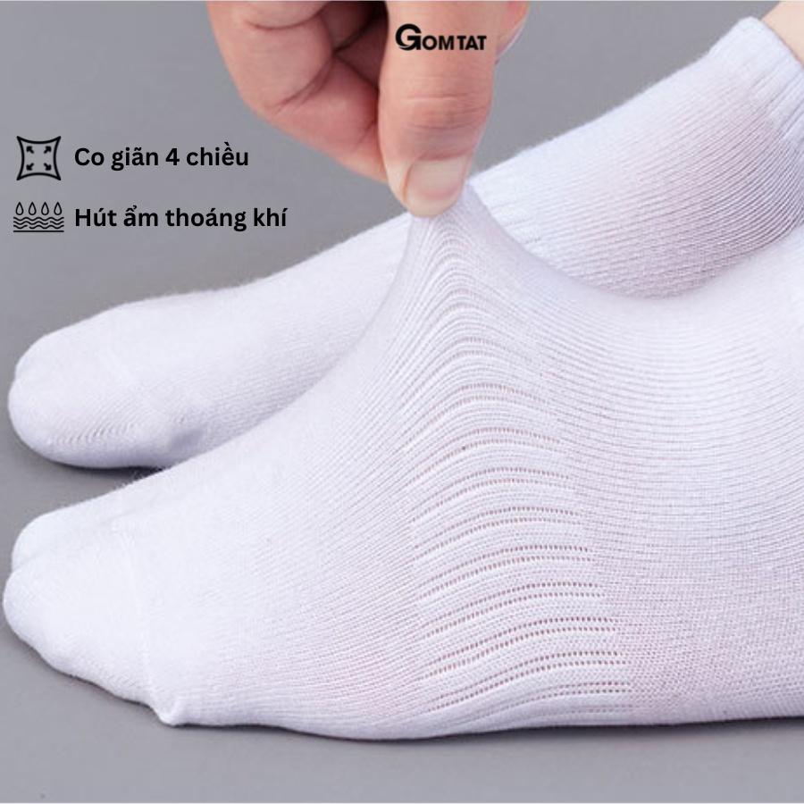 Tất vớ cổ ngắn nam nữ, chất liệu cotton cao cấp, êm mềm đi mát, thiết kế thoáng khí - GOM-KLB-TRONNGAN