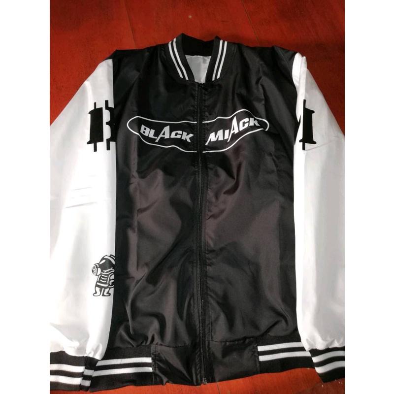 Áo Khoác Bomber Jacket Dù 2 Lớp BLACK MIACK Varsity Form Rộng Nam Nữ Unisex Couple Phong Cách Hàn Quốc