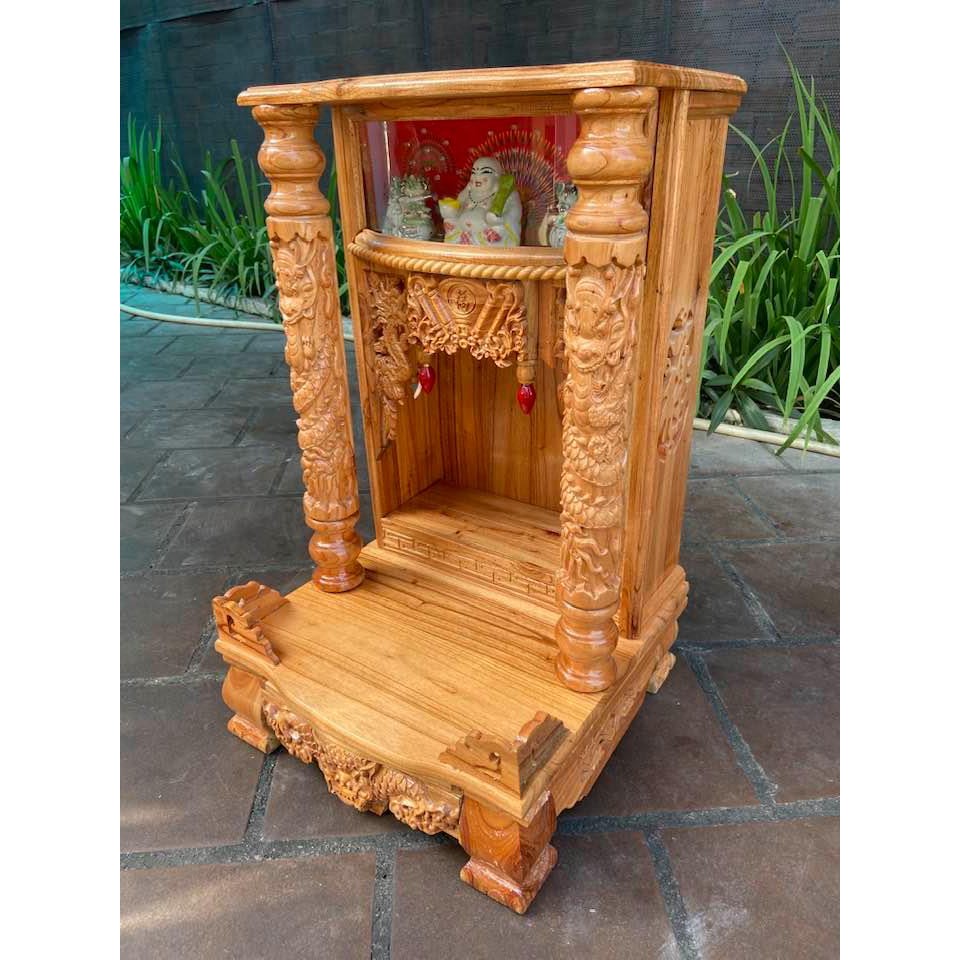 Bàn thờ thần tài ông địa xaon hộp đèn ngang 48 X 81 cm