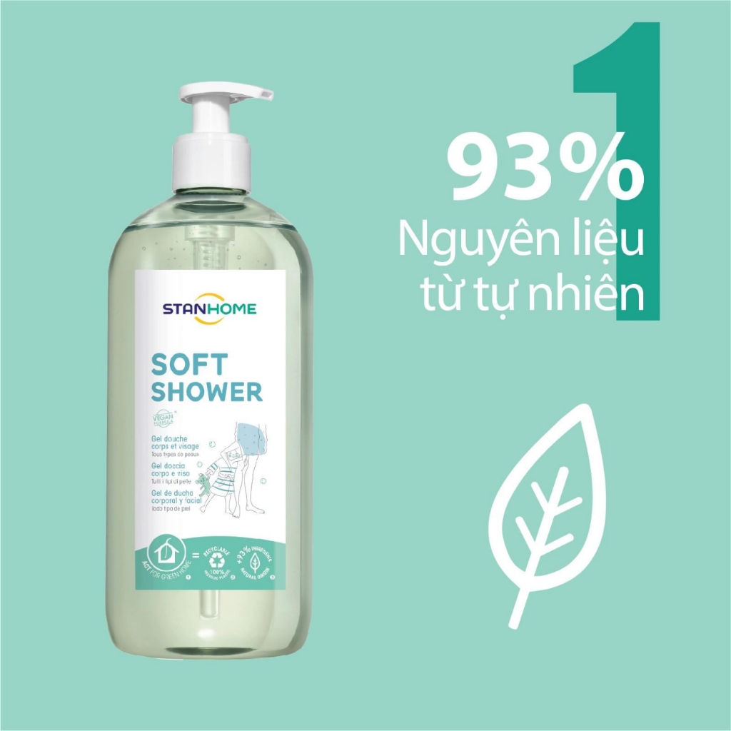 Sữa tắm, rửa mặt không xà phòng làm sạch cho da nhạy cảm Stanhome Soft Shower GelSữa tắm, rửa mặt không xà phòng làm sạch cho da nhạy cảm Stanhome Soft Shower Gel